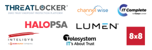 Threatlocker, Channelwise, HaloPSA, Intelisys: a Scansource Company, IT Complete: the Kaseya Platform, Lumen, Telesystem: IT's about trust, and 8x8