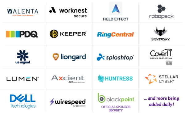 Block of logos of newly added sponsors. See full exhibitor list >>