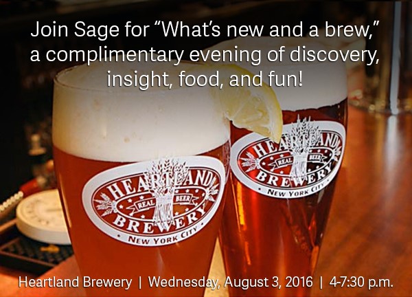 Join Sage for Whats new and a brew, a complimentary evening of discovery, insight and fun!