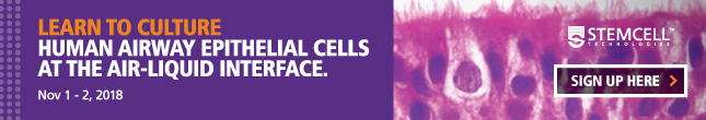 Learn to Culture Human Airway Epithelial Cells at the Air-Liquid Interface. Training Course on Nov 1 - 2, 2018.