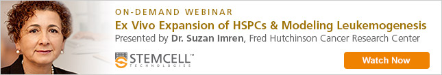Watch our on-demand webinar with Dr. Suzan Imren as she discusses her work with Dr. Colleen Delaney on the role of notch in hematopoietic stem cell expansion.