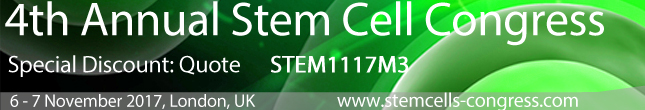 4th Annual Stem Cell Congress - Special Discount Code: STEM1117M3