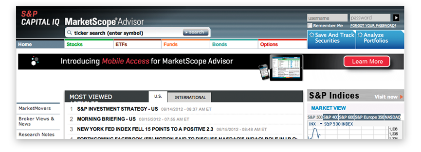 MarketScope Advisor from S&P Capital IQ