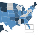 Map of the United States.
