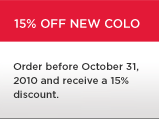 15 percent off new colo