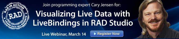 Visualizing Live Data with LiveBindings in RAD Studio - Register Now