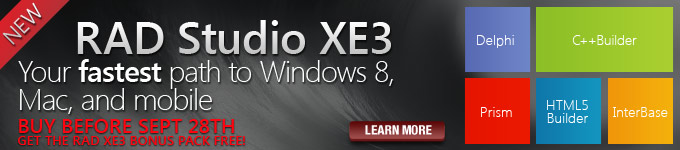 RAD Studio XE3 - Your fastest path to Windows 8, Mac, and mobile
