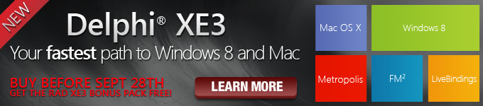 Delphi XE3 - Your fastest path to Windows 8 and Mac