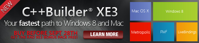 C++Builder XE3 - Your fastest path to Windows 8 and Mac