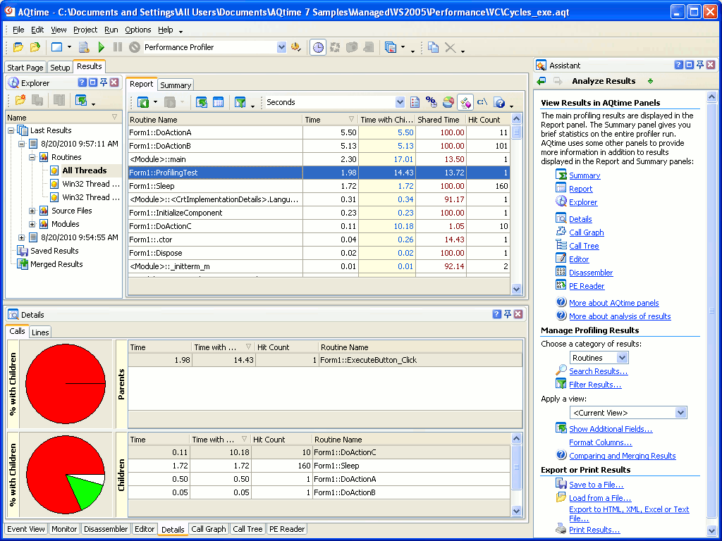 SmartBear AQtime Pro Screenshot