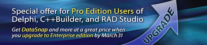 Special offer for Pro Edition Users of Delphi, C++Builder and RAD Studio