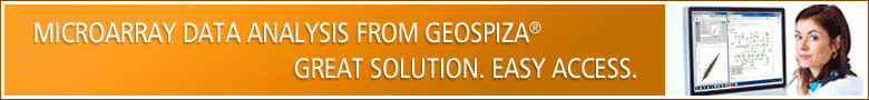 Sophisticated, easy to use microarray data analysis from Geospiza - Click here for a limited time offer