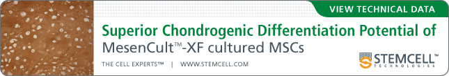 View Technical Data: Superior Chondrogenic Differentiation Potential of MesenCult-XF Cultured MSCs