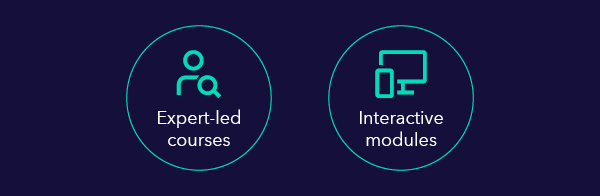 Expert-led courses Interactive modules