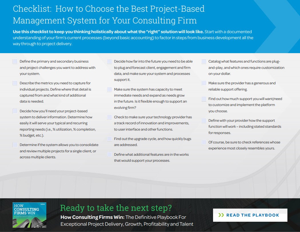 Consulting Checklist: How to Choose the Best Project-Based Management System