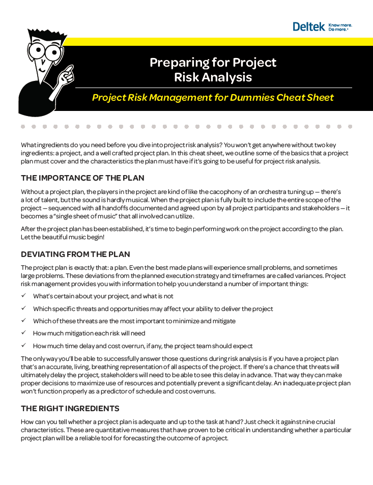 Cheat Sheet: How to Prepare for Project Risk Analysis | Deltek